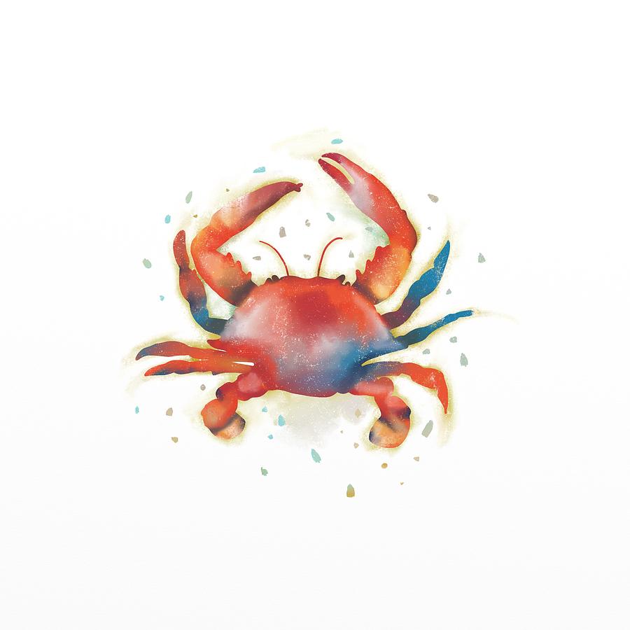 Ocean Crab Pastel Painting Digital Art by Ramona Kurten