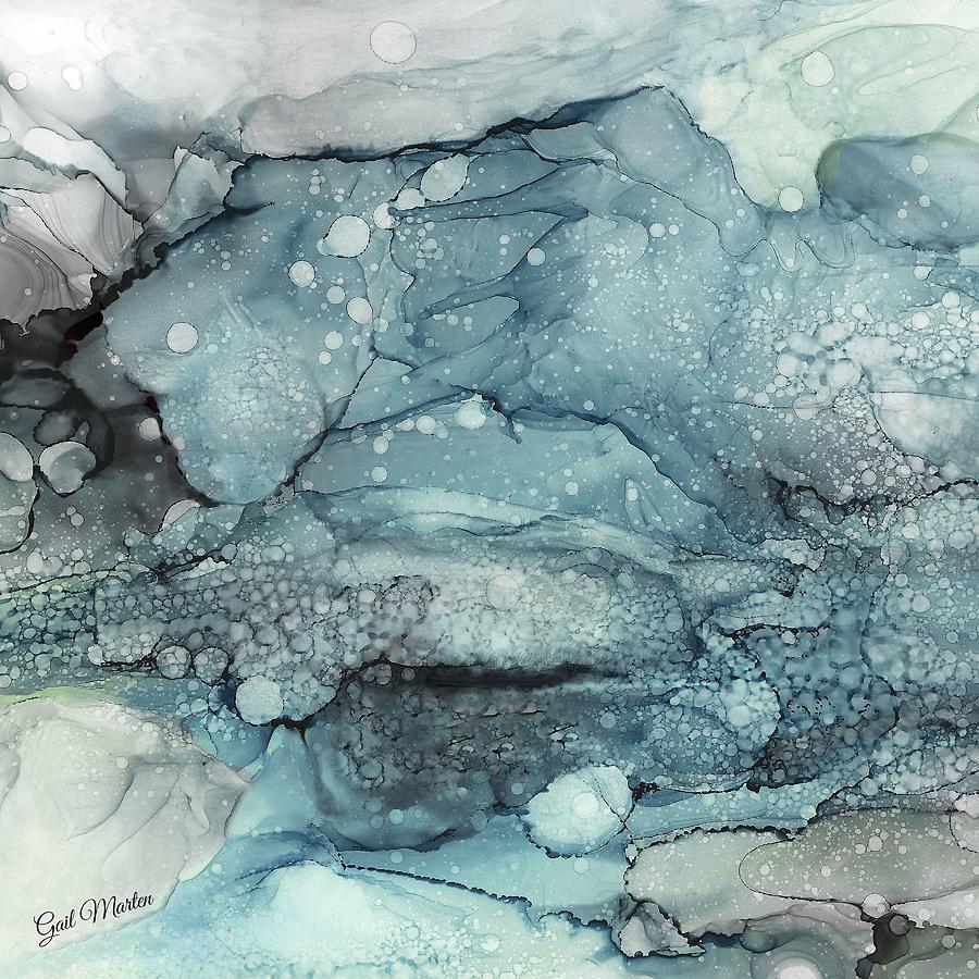 Ocean Cyan Painting by Gail Marten