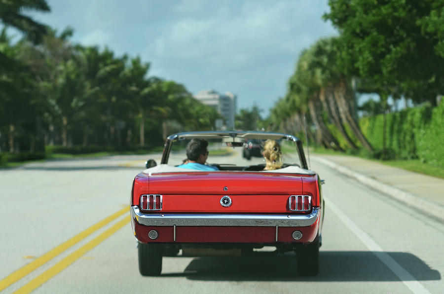 Summer Photograph - Ocean Drive - 1965 Mustang by Laura Fasulo