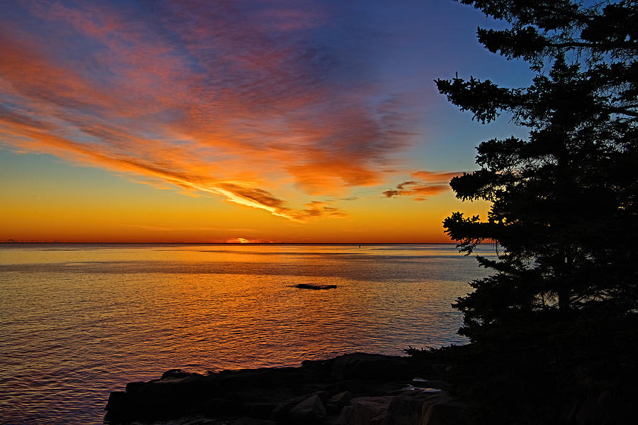 Ocean Drive Sunrise - Acadia National Park Photograph by Stephen Vecchiotti