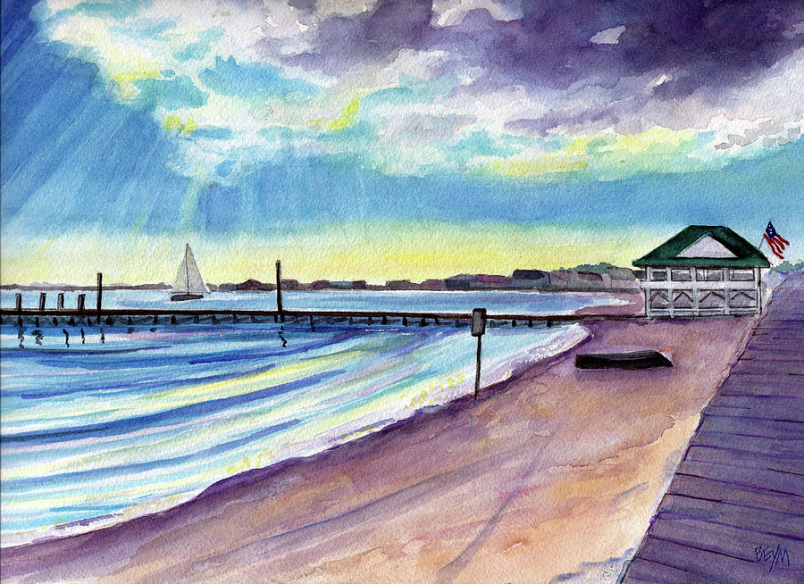 Ocean Gate Beach Painting by Clara Sue Beym