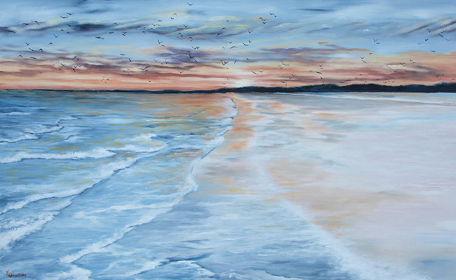 Golden Beach Painting by Katrina Nixon