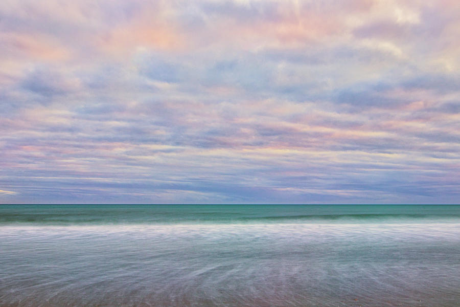 Sunset Photograph - Ocean Horizon As Seen From Atlantic Beach At Sunset by Bob Decker