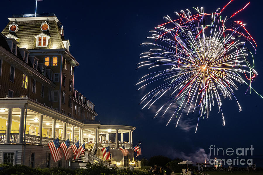 Ocean House Fireworks 3 Photograph by Jeff Maletski Pixels