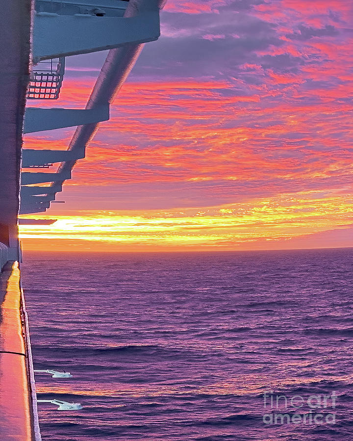 Ocean Liner Sunset Photograph by Don Schimmel
