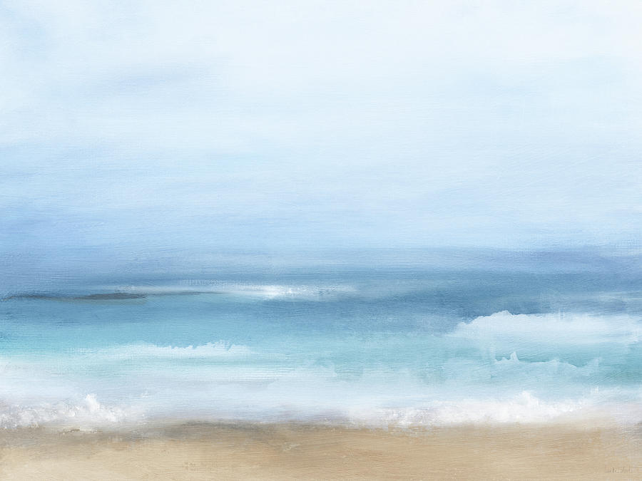 Ocean Meets Sky- Art by Linda Woods Mixed Media by Linda Woods