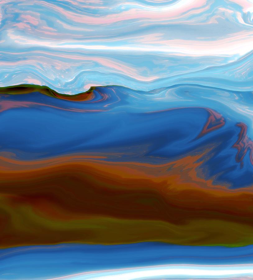 Ocean of Mountains Digital Art by Abstract Art By Erica