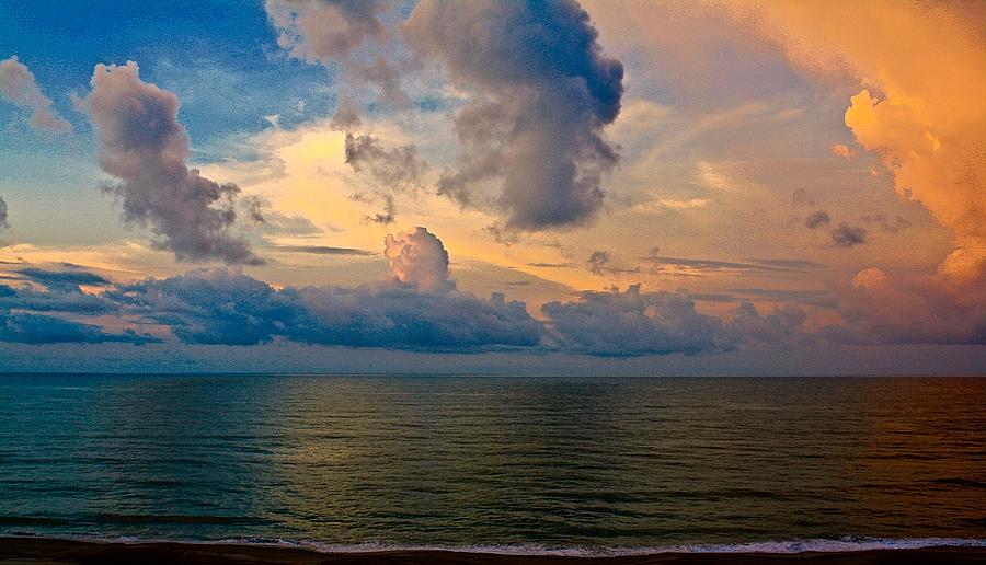 Ocean Orange Sky Photograph