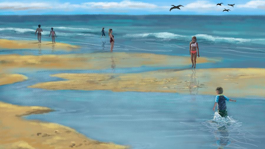 Ocean Puddles #2 Digital Art by Larry Whitler