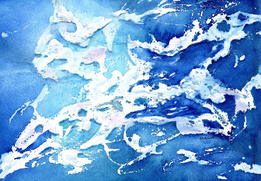 Ocean Sea Foam Abstract Painting by Carlin Blahnik CarlinArtWatercolor