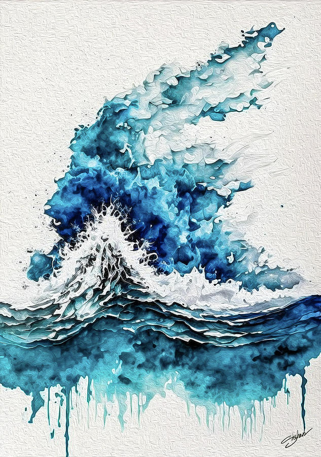 Ocean Splash Abstract Digital Art by Shehan Wicks