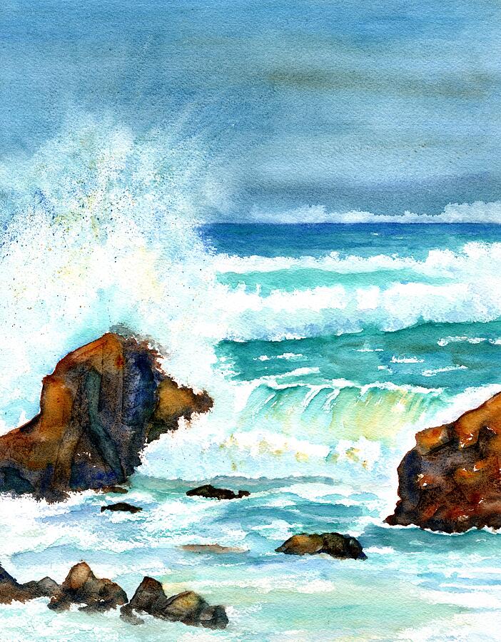 Ocean Storm Sea Squall    Painting by Carlin Blahnik CarlinArtWatercolor