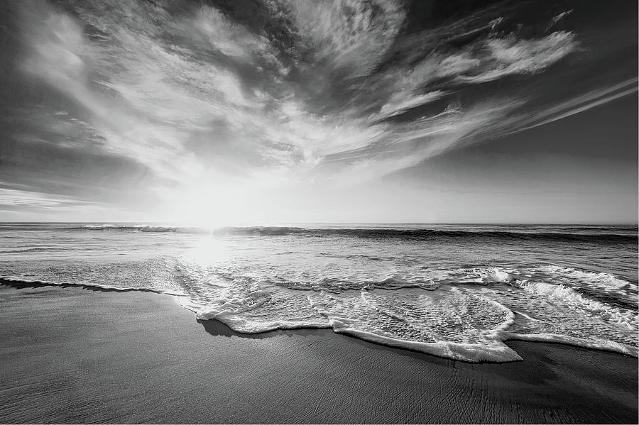 Ocean Sun BW Photograph by Bob Pardue