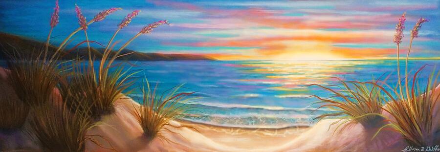 Landscape Pastel - Ocean Sunrise- Panorama by Allison Griffin
