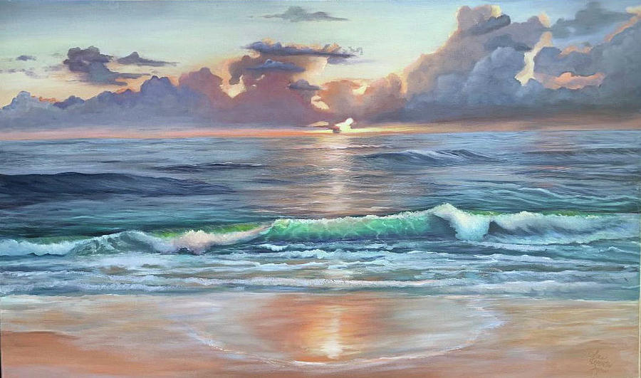 Ocean Sunrise Painting by Sue Appleton Dayton