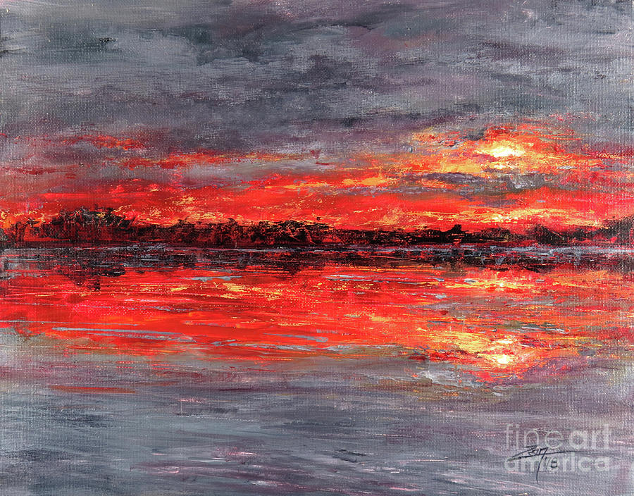 Ocean Sunrise Painting by Zan Savage