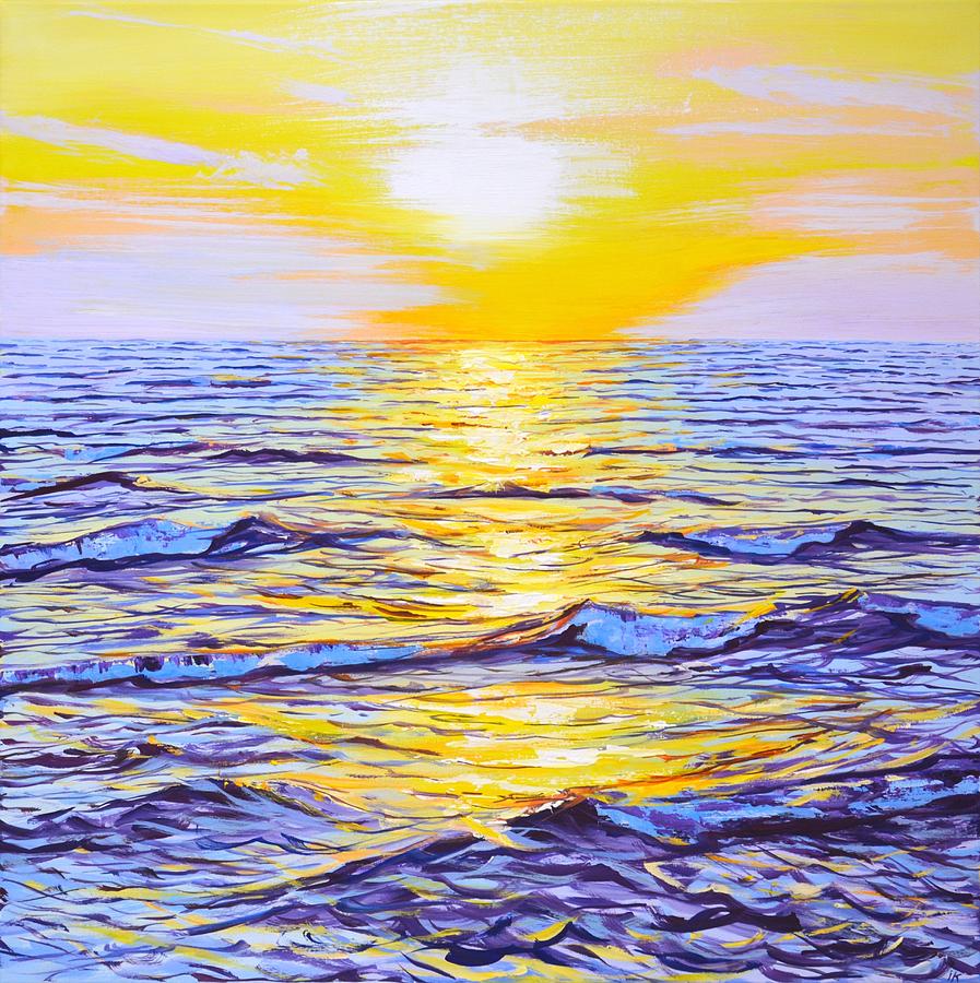 Ocean. Sunset 5. Painting by Iryna Kastsova