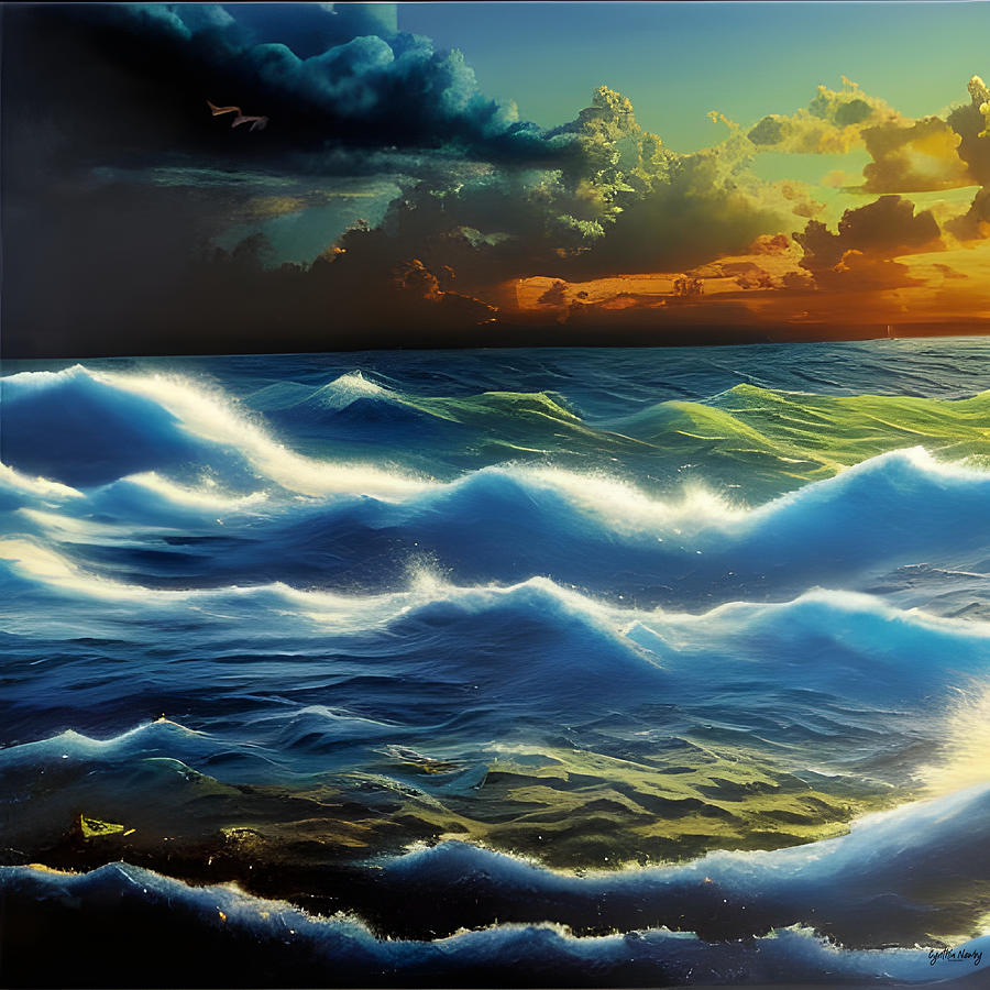 Ocean Sunset Digital Art by Cindys Creative Corner