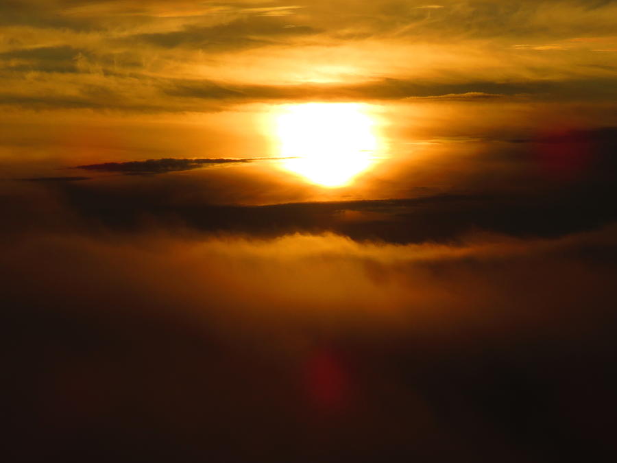Ocean Sunset Fog Photograph