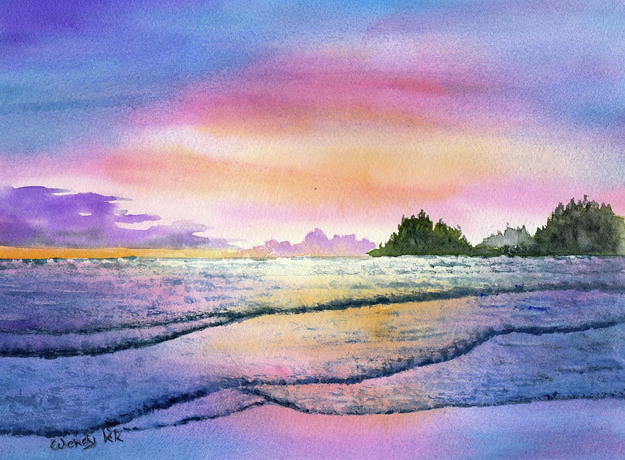 Ocean Sunset No 2 Painting by Wendy Keeney-Kennicutt
