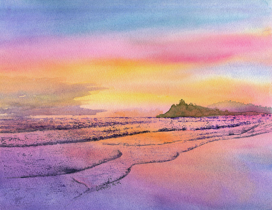 Ocean Sunset No 3 Painting by Wendy Keeney-Kennicutt
