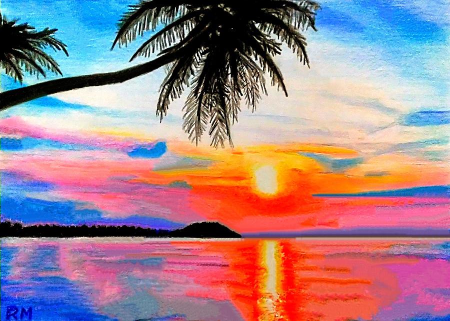 Ocean Sunset Drawing By Robert Martin Fine Art America   Ocean Sunset Robert Martin 