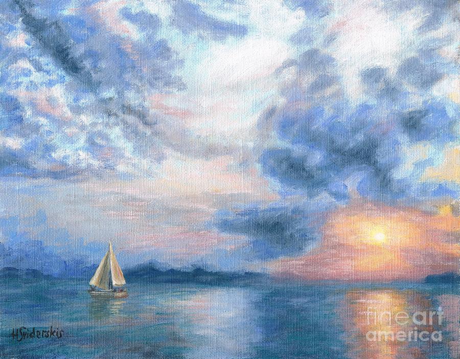 Ocean Sunset Seascape Painting