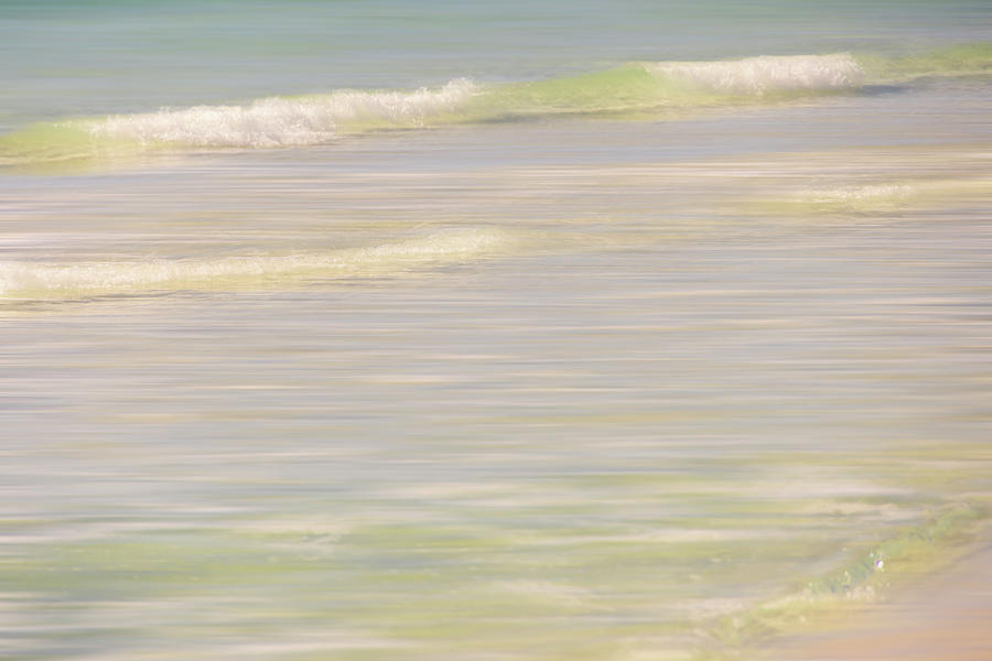 Ocean Surf Abstract - Soft Blues and Greens Photograph by Patti Deters
