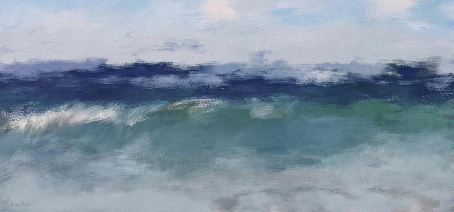 Ocean Swell 2 Wide- Art by Linda Woods Mixed Media by Linda Woods