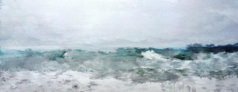Abstract Mixed Media - Ocean Swell- Coastal Art by Linda Woods by Linda Woods