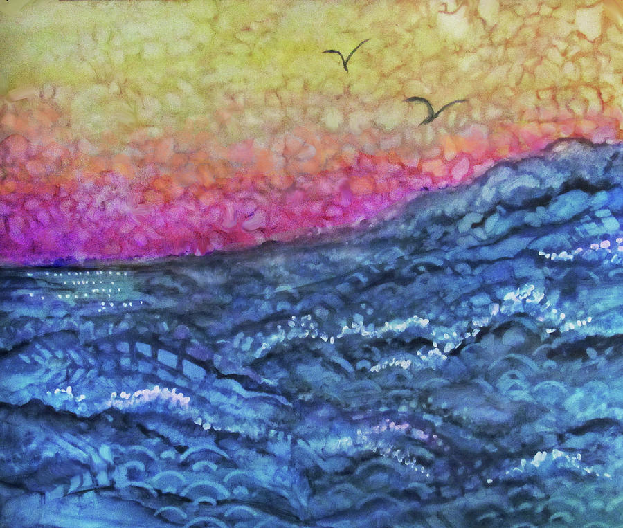 Ocean Swell Painting by Jean Batzell Fitzgerald