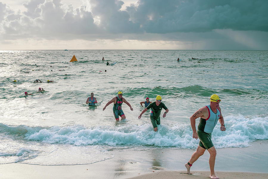 Triathlon Ocean Swimmers 2  Photograph by Laura Fasulo