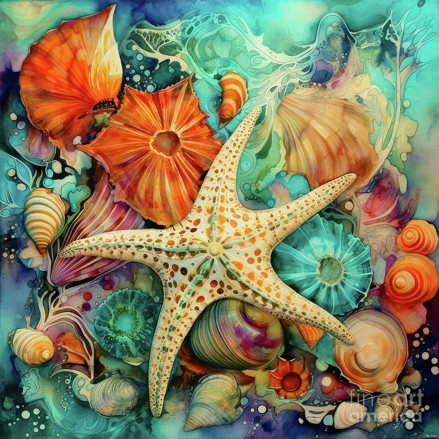 Ocean Treasures Painting by Tina LeCour