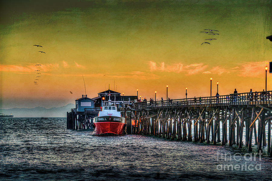 Ocean Tug Boat Pier Sunset Photograph by David Zanzinger