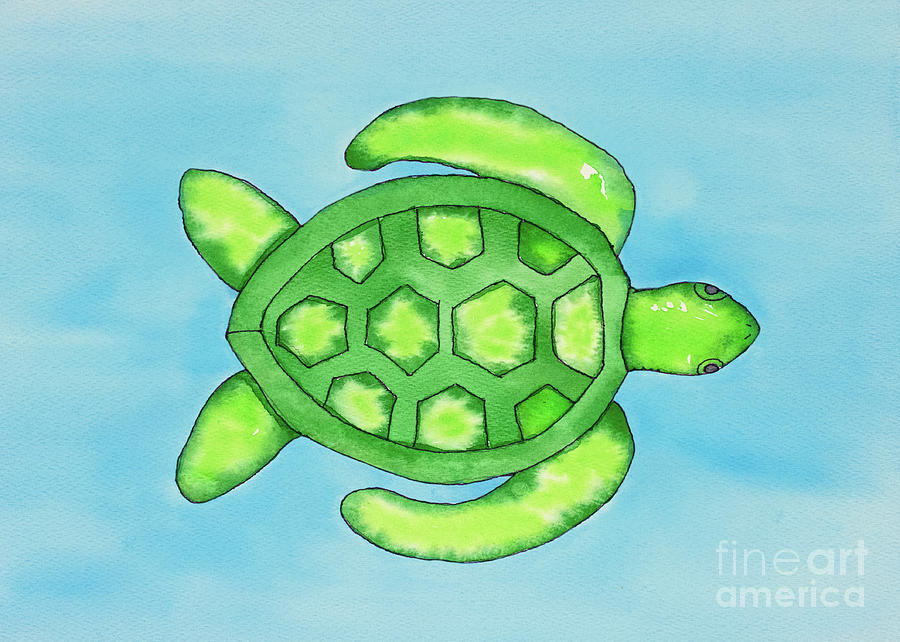 Ocean Turtle Painting by Norma Appleton
