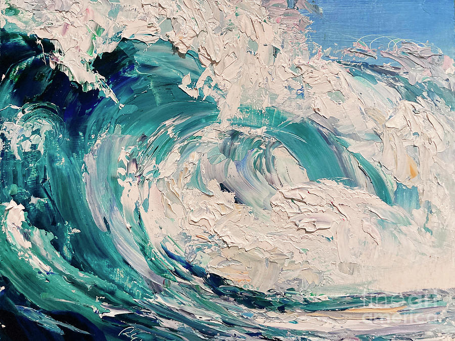 Ocean wave blue Painting by Rick Enbody - Fine Art America