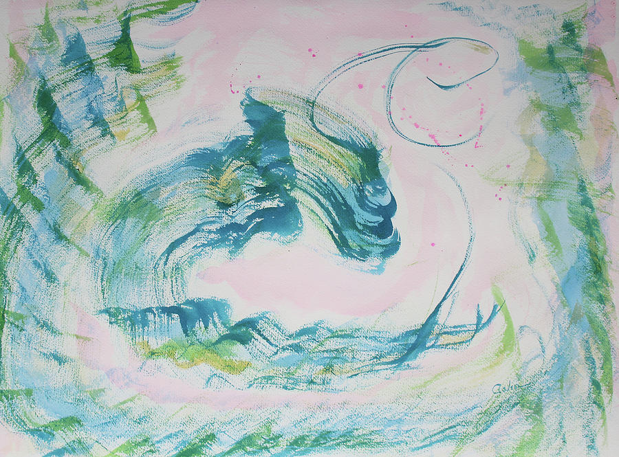 Ocean Dragon Dancing Painting by Asha Carolyn Young