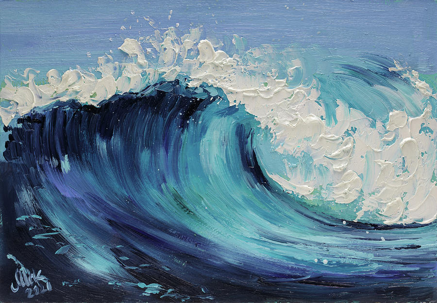 Ocean Wave Painting by Nataly Mak - Fine Art America