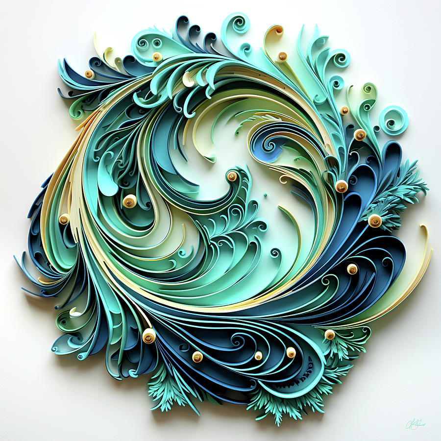 Ocean Wave Quill 2  Digital Art by Lori Grimmett