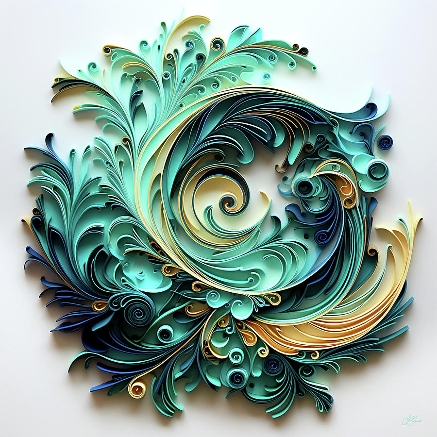Ocean Wave Quill 1 Digital Art by Lori Grimmett