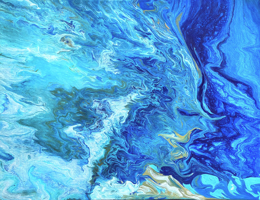 Ocean Waves Abstract Painting by Tammy Wetzel