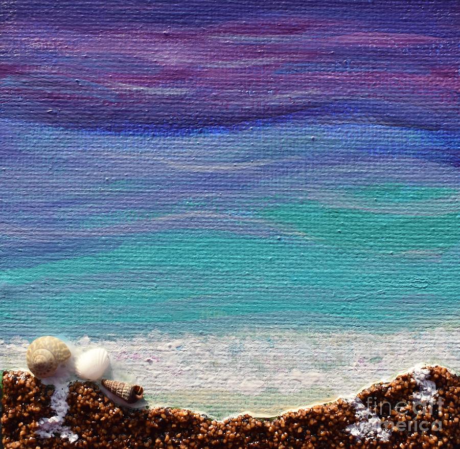 Ocean Waves and Beach Painting by Monika Shepherdson
