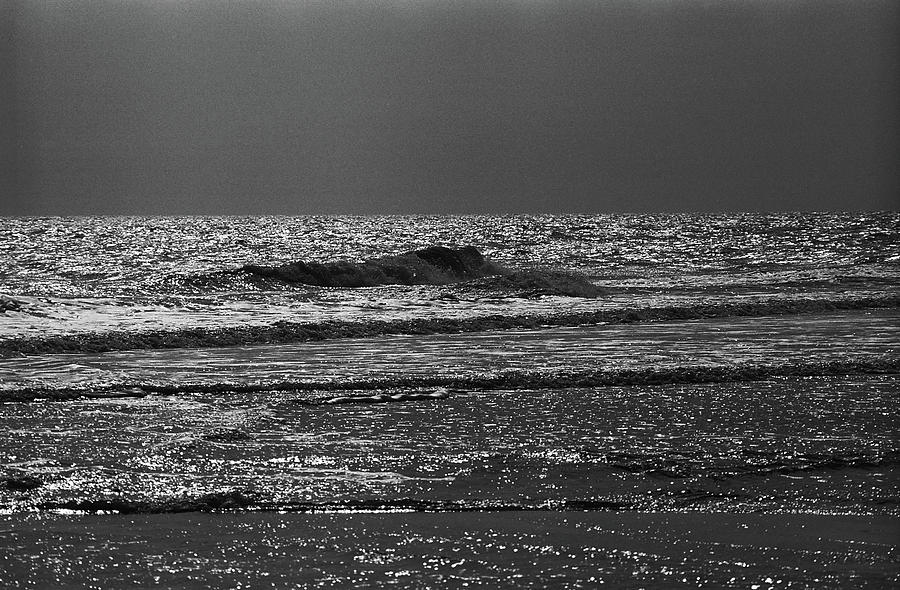 Hilton Head - Ocean Waves 1991 BW Photograph by Frank Romeo