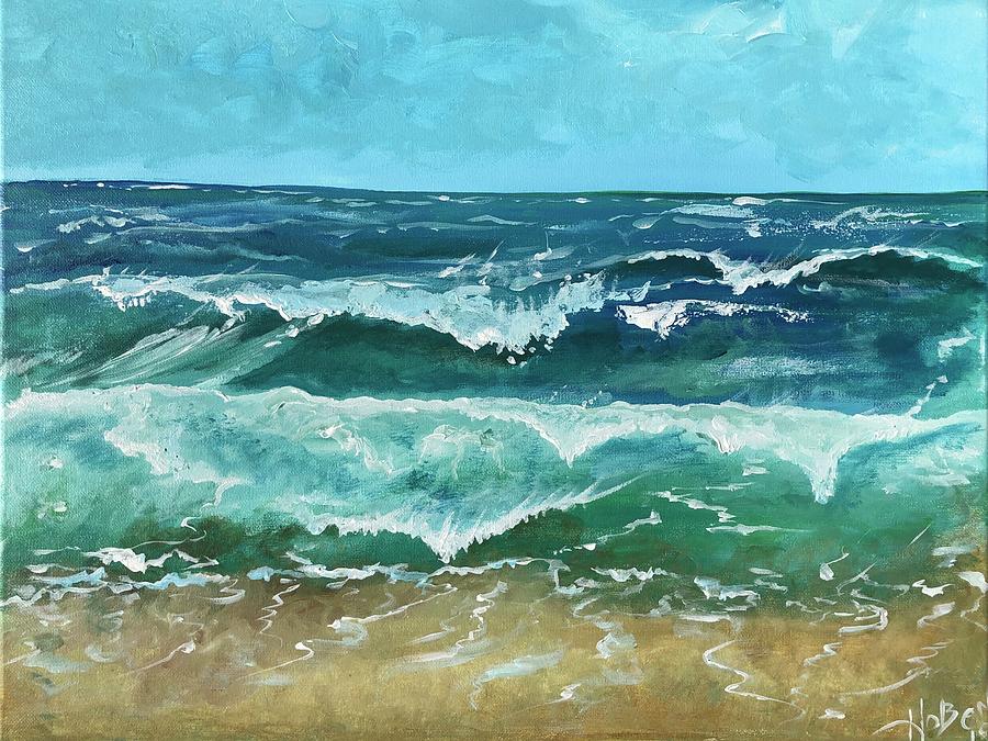 Ocean waves Painting by Lisa Hoben | Fine Art America