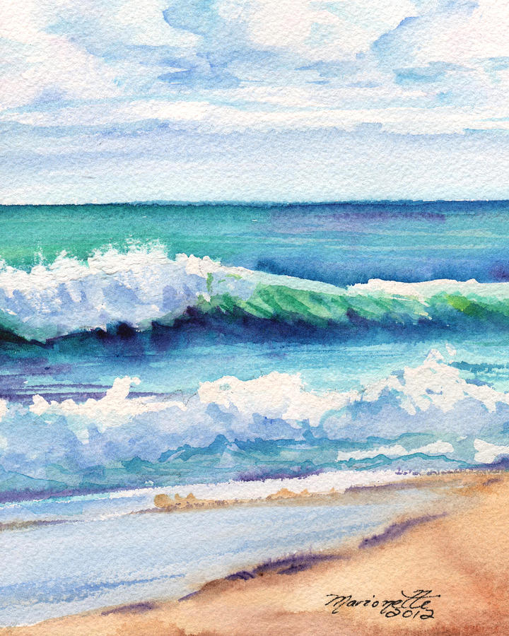 Ocean Waves of Kauai I Painting by Marionette Taboniar