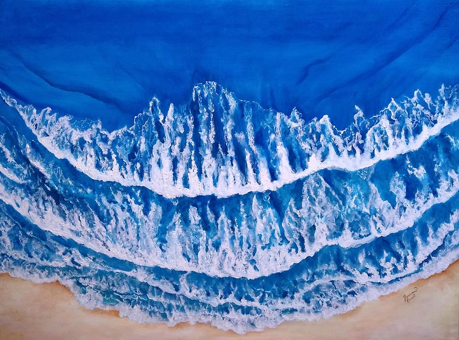 Waves Painting - Ocean Waves by Roseanna Enns