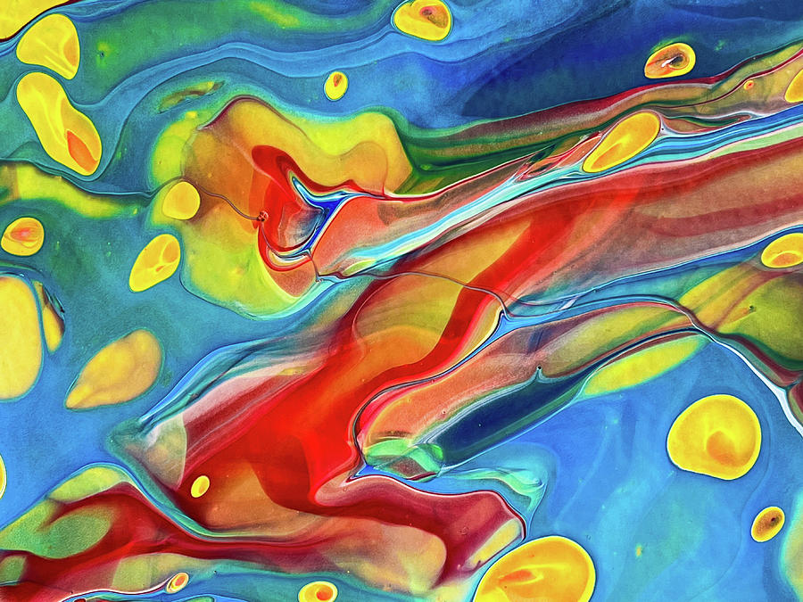 Ocean Wonderland Colorful Abstract Art Acrylic Pouring Painting by Matthias Hauser
