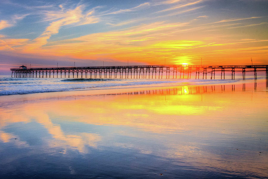 Oceancrest Pier Sunset Photograph by Nick Noble