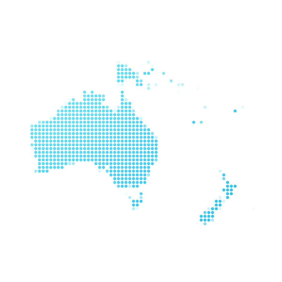 Oceania map of blue dots on white background Drawing by Bgblue