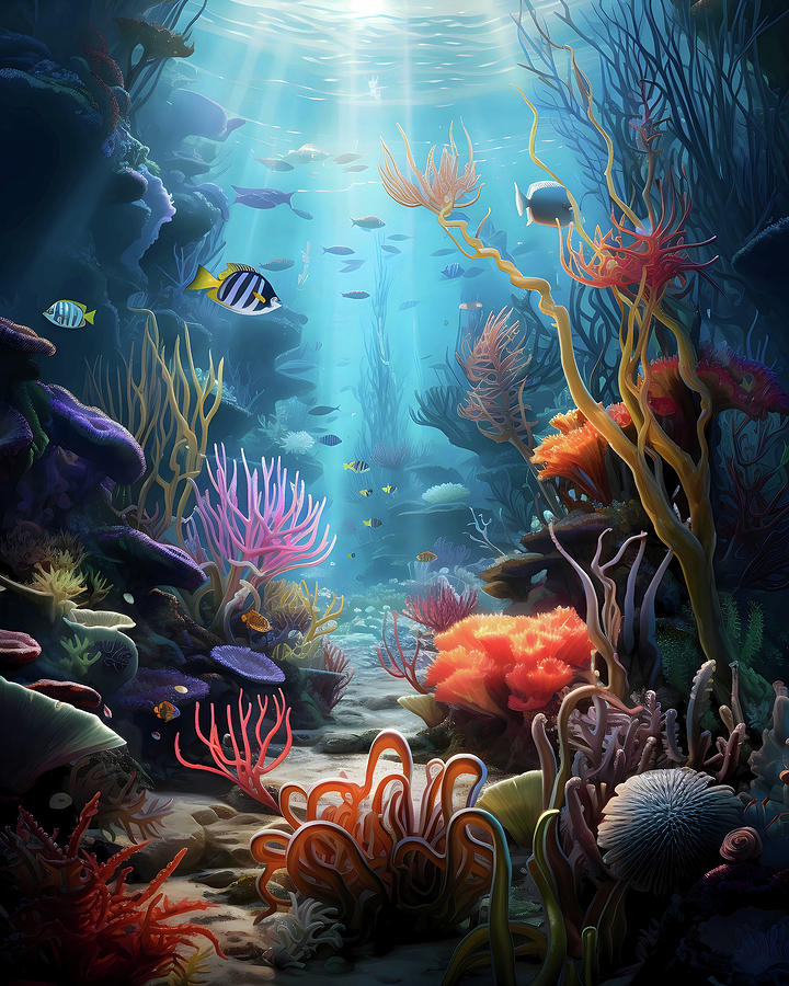 Sea Creatures Digital Art - Oceanic Orchestra by Emily Pierce